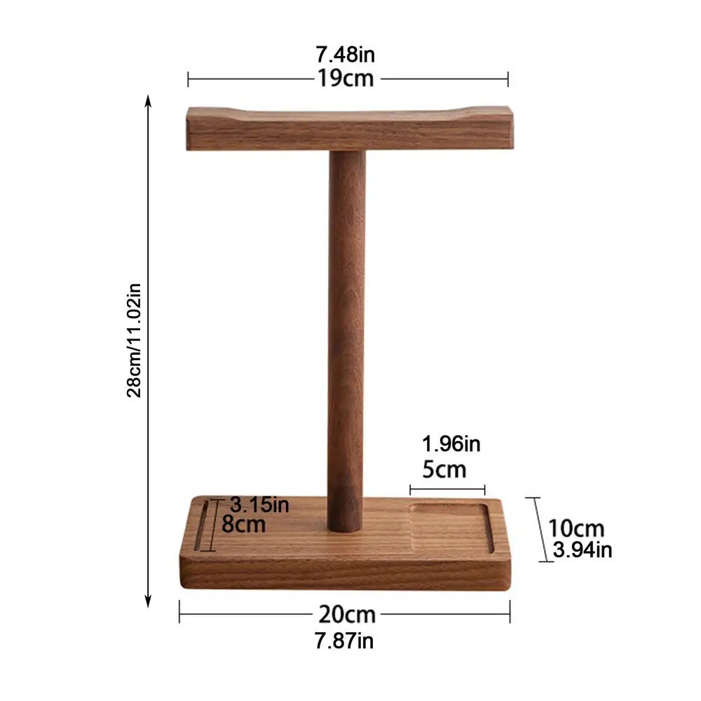 Walnut Headphone Holder Black Walnut Headphone Hanger Wood Headphone Holder Game Headphone Stand Desk