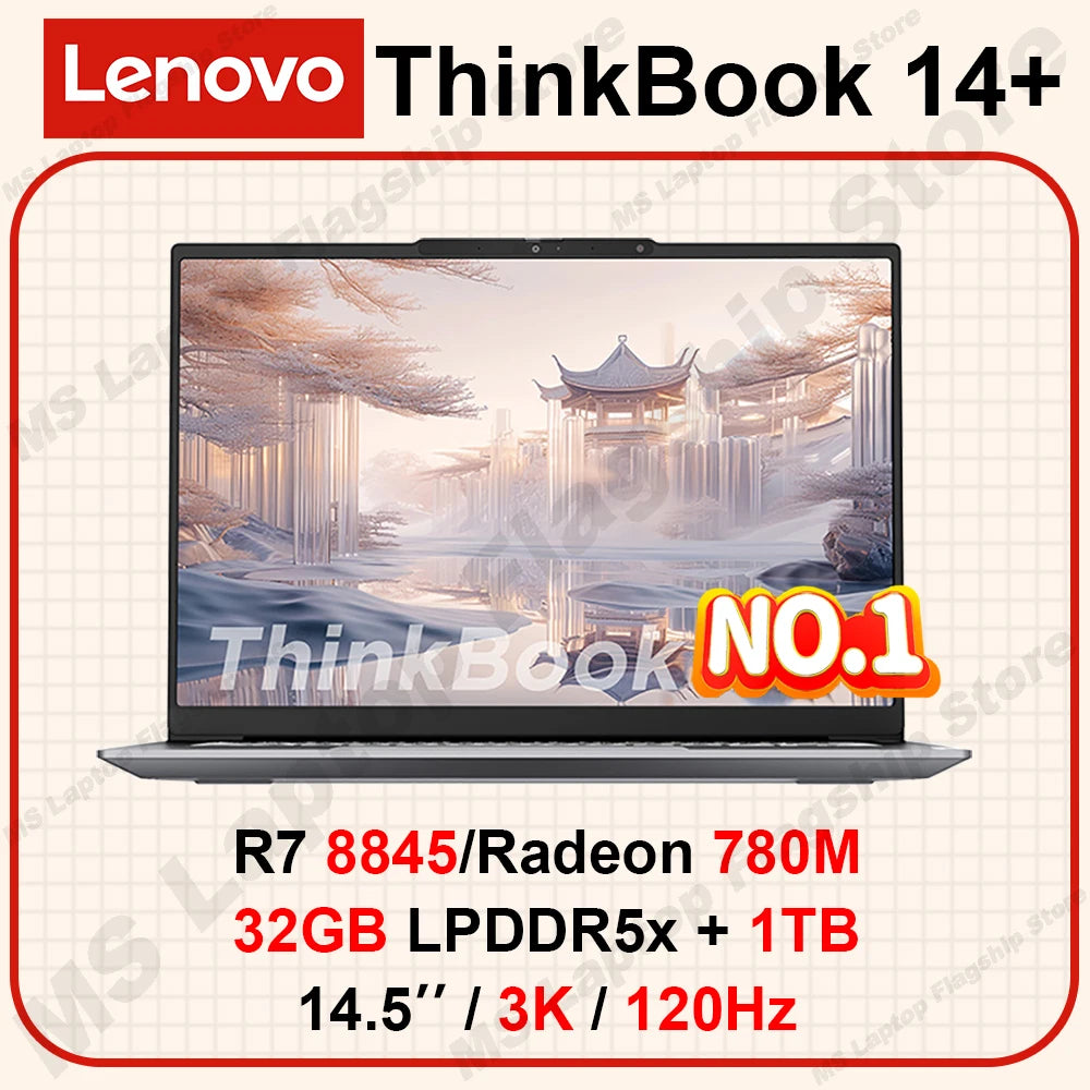 【HOT】Lenovo ThinkBook 14+ AI 7 H 350/860M-8845/780M 32G+1T 14.5‘’ 3K 120Hz Refresh rate