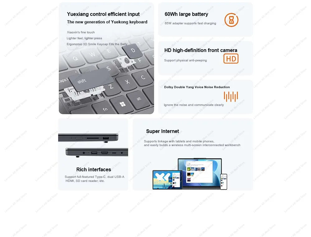 Lenovo NEW 2025 XiaoXin 15 AMD R7 8745HS 780M 16G+512G 15" 2.5K 165Hz OLED Screen