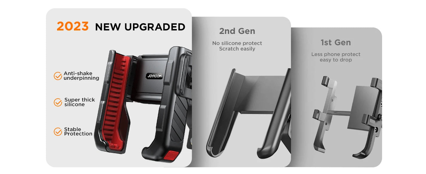 Joyroom Universal Motorcycle Phone Holder Half Enclosure Design Bike Bicycle Phone Mount Quick Lock For iPhone 4.7"-7" Phones