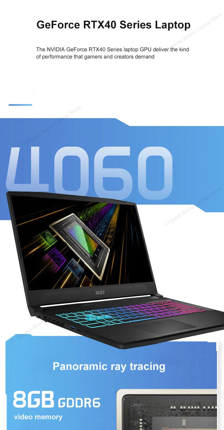 2024 MSI Katana A15 AI Laptop 15.6 Inch 2.5K QHD 165Hz IPS Screen Notebook AMD Ryzen R7-8845HS 32GB 1TB RTX4060 Gaming Computer