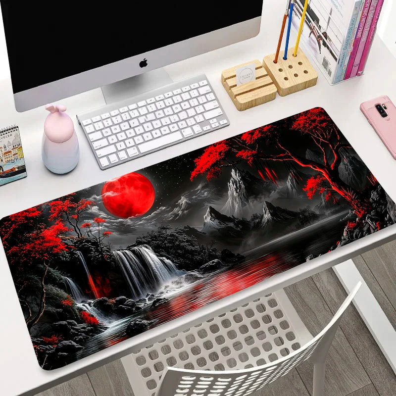 XXL Textured Anime Lines Mouse Pad Art Office Mat Large Computer Game Home Desk Pads Anti-Slip Gaming Keyboard Long Table Mats
