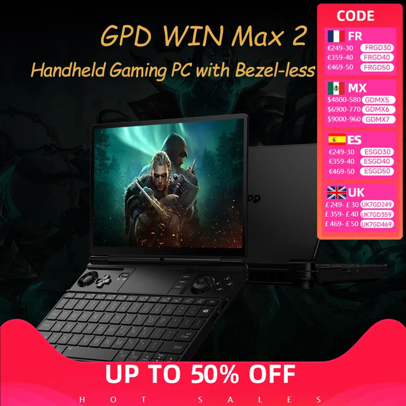GPD WIN Max 2 2025 10.1 Inch AMD AI 9 HX 370/8840U Windows11 Gaming PC Laptop Notebook Portable Game Computer 64GB RAM 2TB Nvme