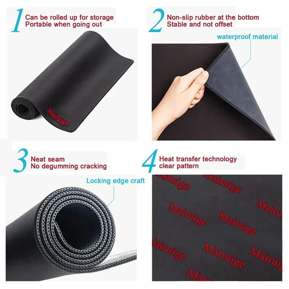 XXL Textured Anime Lines Mouse Pad Art Office Mat Large Computer Game Home Desk Pads Anti-Slip Gaming Keyboard Long Table Mats