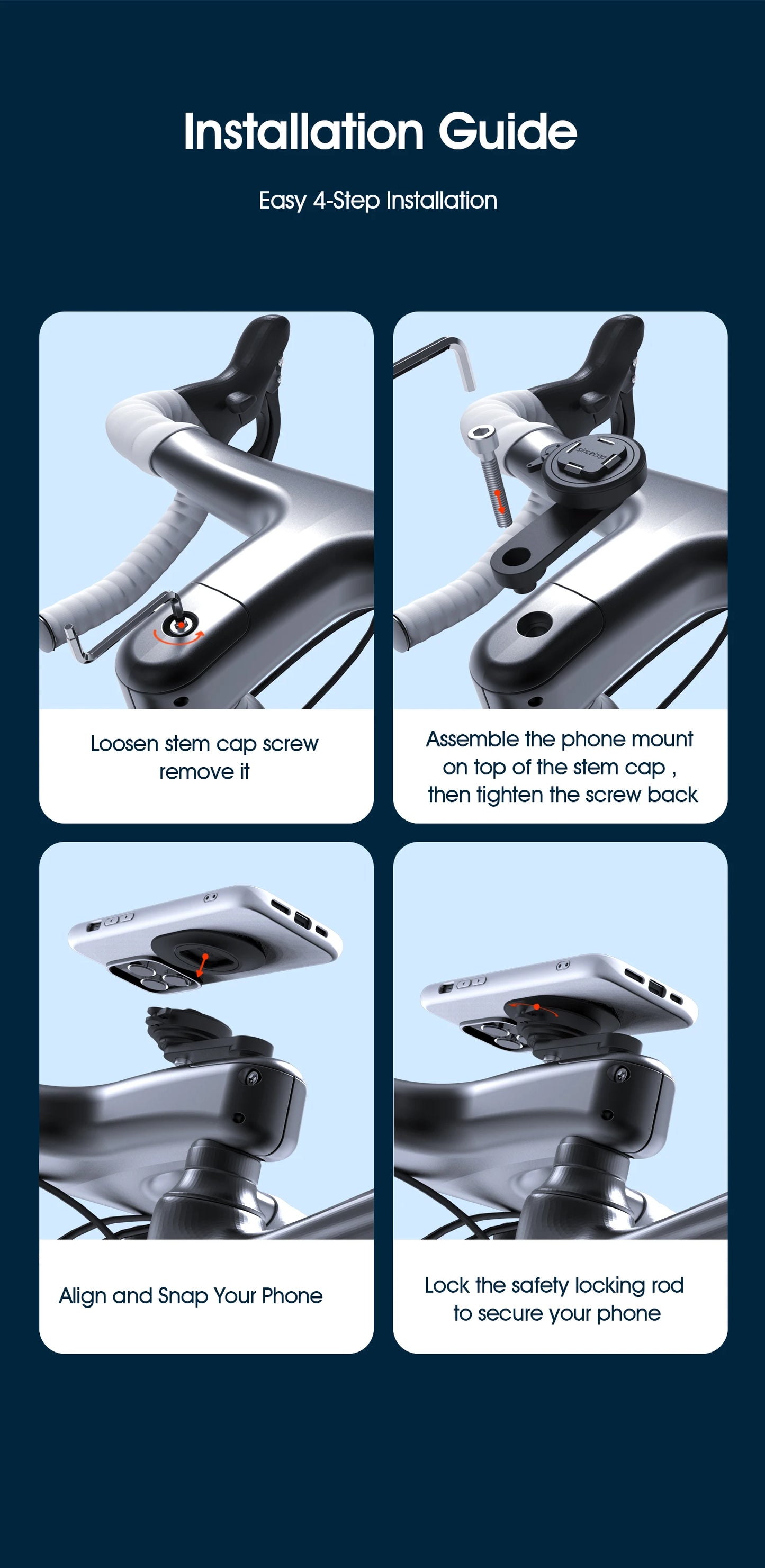 Aluminium phone holder For Bicycle accesories.bike /Motorcycle accessories Stand for cell phone For iphone 15 promax/xiaomi