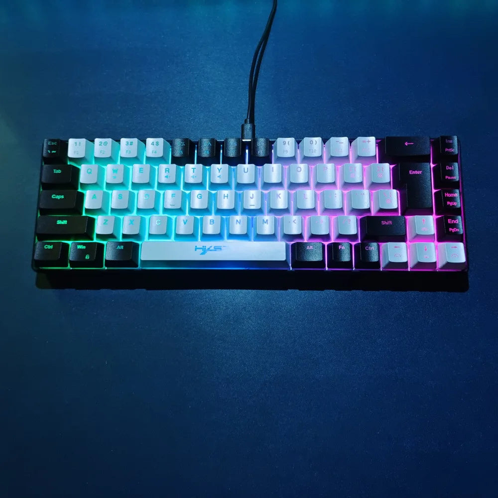 Keyboard 68 keys RGB gamer backlit ergonomic wired key board 65% pc computer office Portable usb laptop Keyboards white black