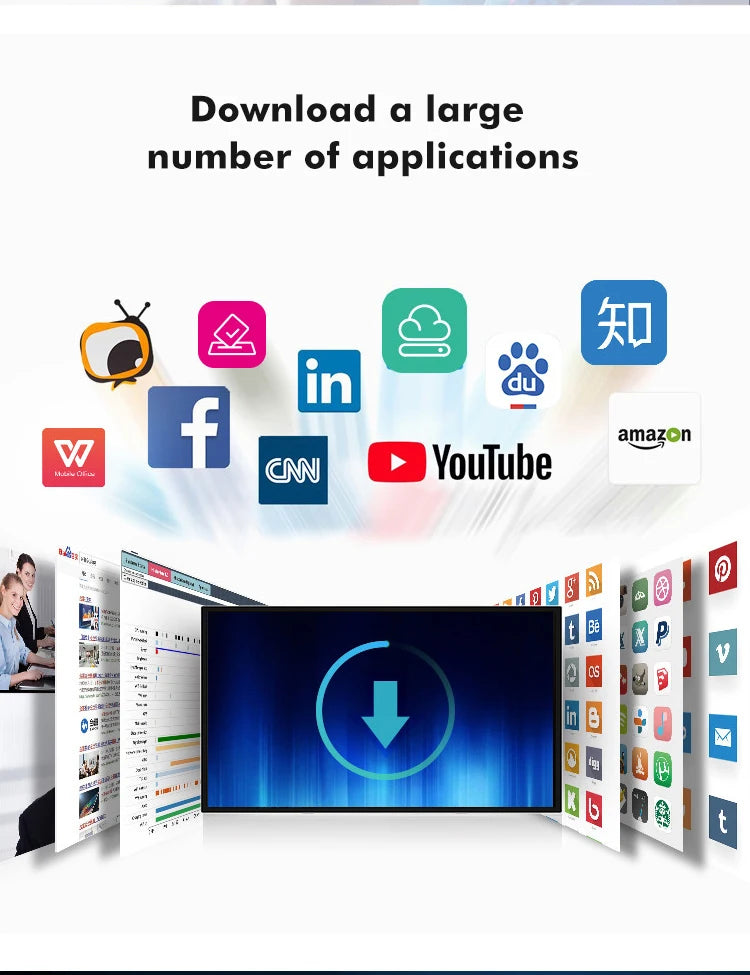 TouchWo 32 43 55 65" Interactive Whiteboard Touchscreen Monitor,All-in-One Touch Computer Smart Board For Office Classroom