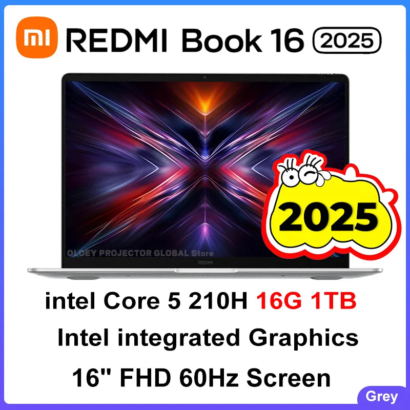 REDMI BOOK 16 2025 intel Core 5 210H Processor 16/32GB RAM 512G/1TB SSD 16inch FHD 60Hz Screen