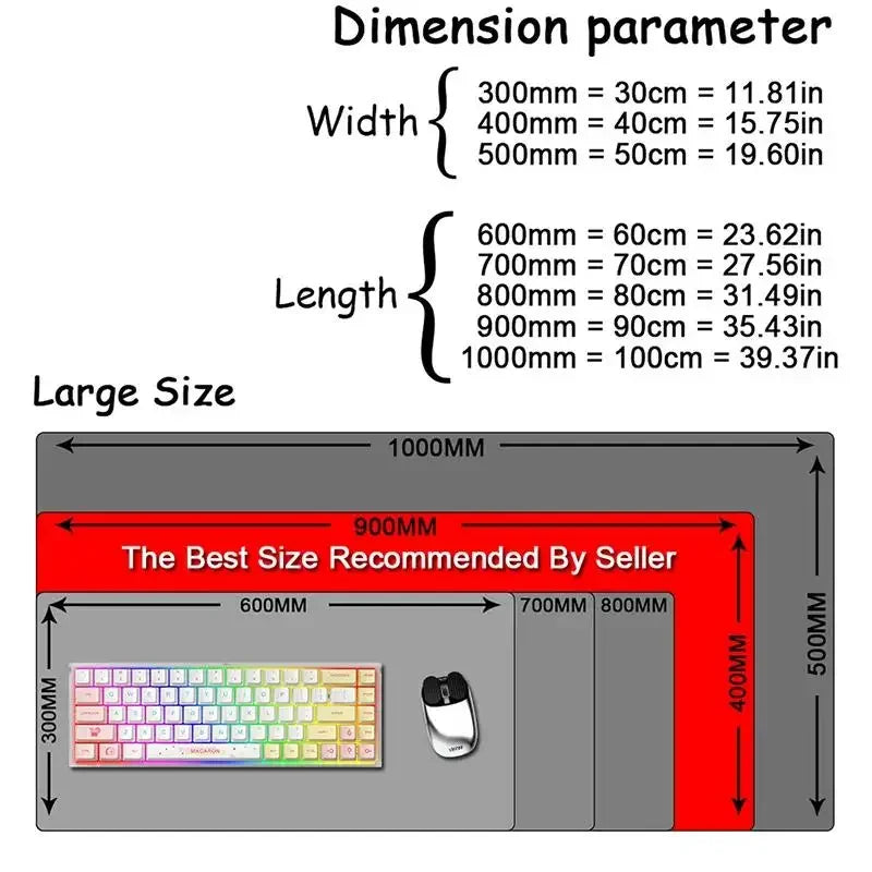 Large White Sports Car Design Gaming Mouse Pad Anti-Slip Rubber Base Extended Desk Mat for Gamer Office Use Computer Accessories