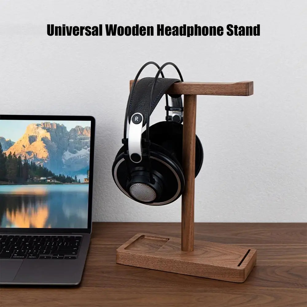 Walnut Headphone Holder Black Walnut Headphone Hanger Wood Headphone Holder Game Headphone Stand Desk