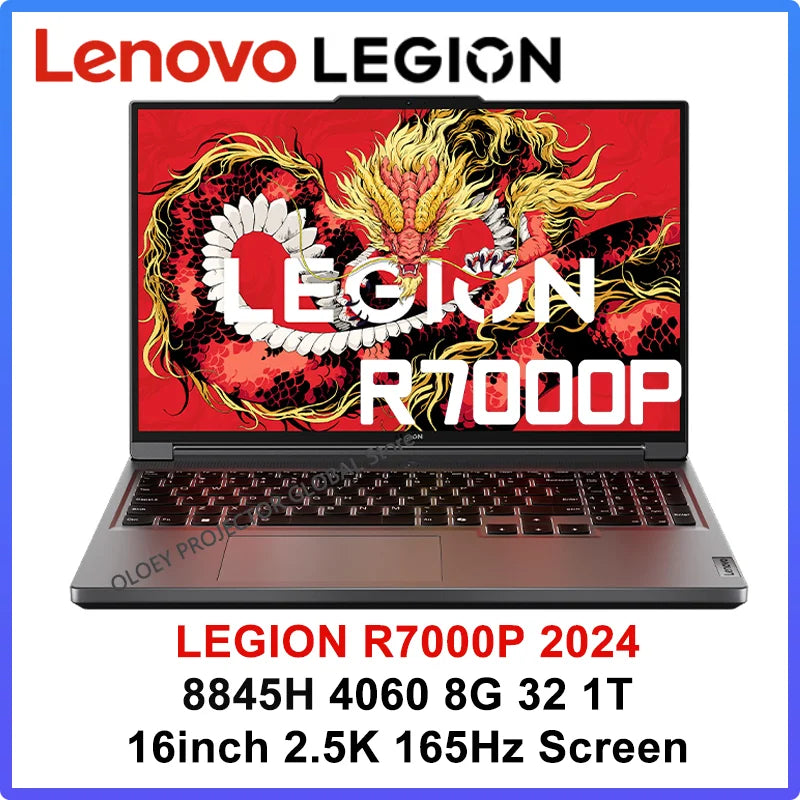 Lenovo LEGION R7000P 2024 Ryzen R7 8845H Geforce RTX4060 8GB 16G/32G RAM 1T SSD 16" 2.5K 165Hz Screen