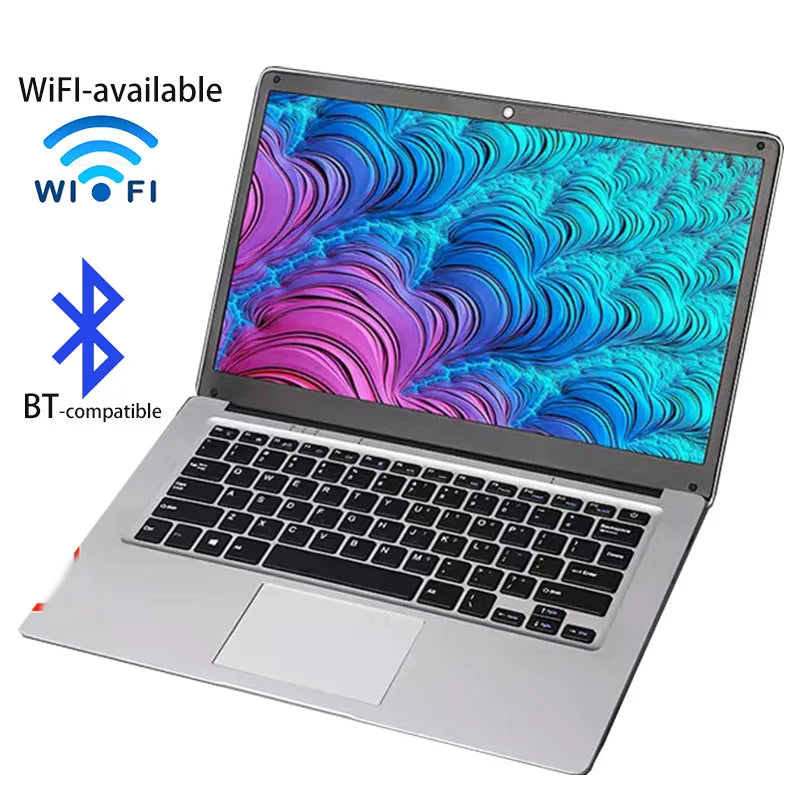 2024 Cheap 14 Inch Ultra Thin Students Laptop Quad Core Windows 10 Notebook Laptops  WiFi Bluetooth for Russian & Korea