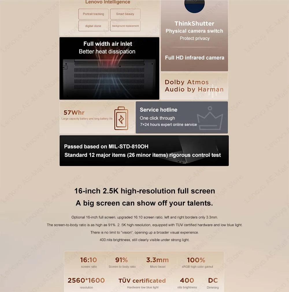 Lenovo ThinkPad E16 2024 U7 155H/U5 125H 32F+1T 16-inch 2.5K Screen