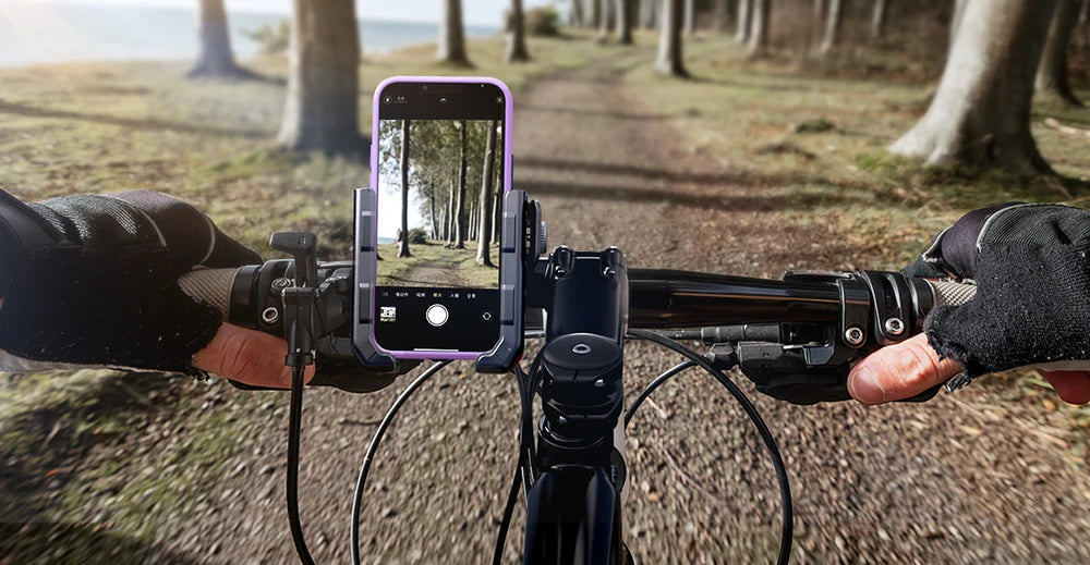 Joyroom Universal Motorcycle Phone Holder Half Enclosure Design Bike Bicycle Phone Mount Quick Lock For iPhone 4.7"-7" Phones