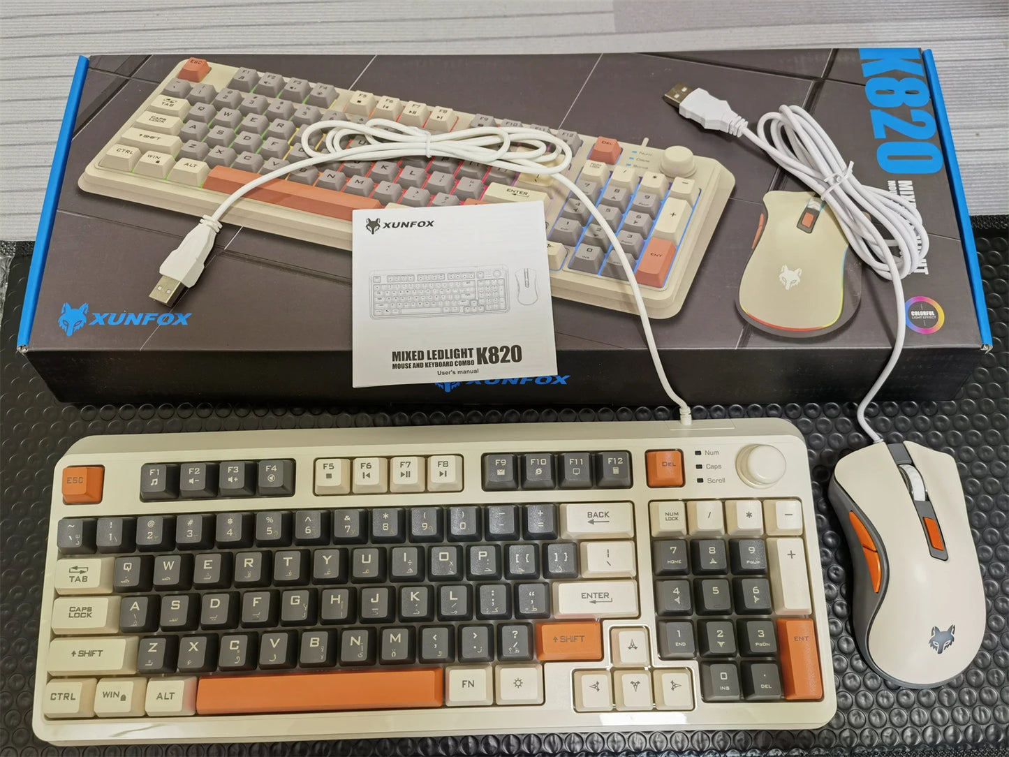 Keyboard 94 Keys 90% Layout Spanish Russian Korean Arabic Keyboard USB Wired RGB Light Volume Knob Ergonomics Gaming Office K82