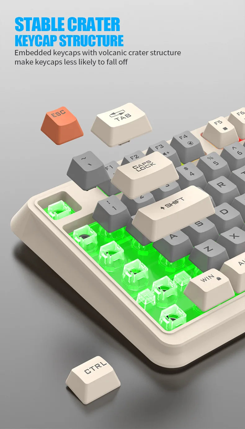 Keyboard 94 Keys 90% Layout Spanish Russian Korean Arabic Keyboard USB Wired RGB Light Volume Knob Ergonomics Gaming Office K82