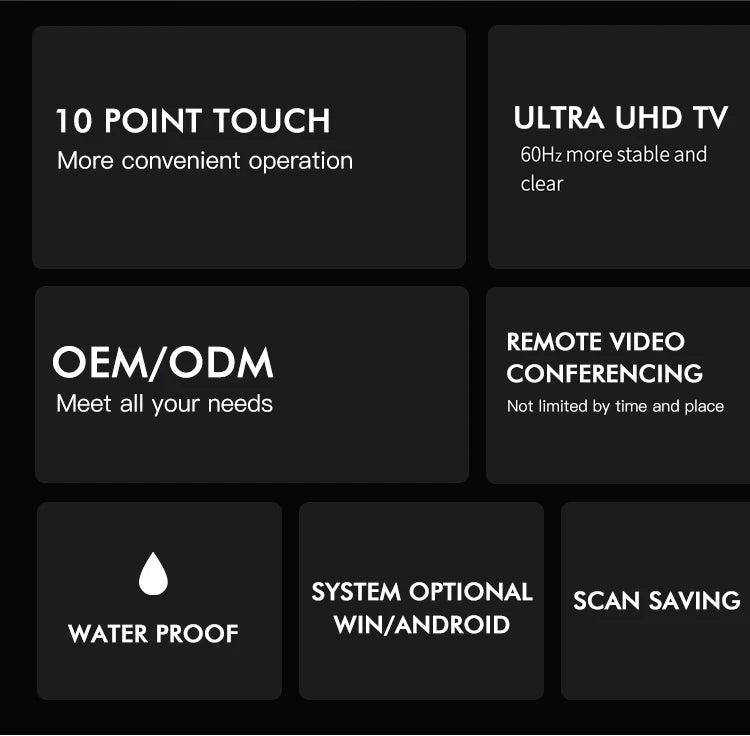 TouchWo 32 43 55 65" Interactive Whiteboard Touchscreen Monitor,All-in-One Touch Computer Smart Board For Office Classroom