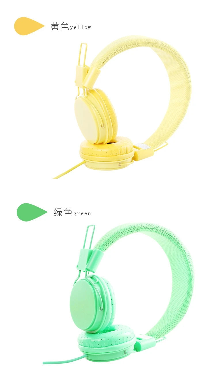 Wholesale Cute Headphones with Microphone For Kids Dj Headband Earphone For Phone Support Music Headsets Fone De Ouvido Dropship