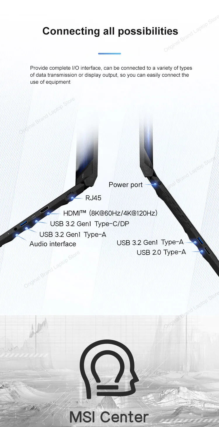 2024 MSI Katana A15 AI Laptop 15.6 Inch 2.5K QHD 165Hz IPS Screen Notebook AMD Ryzen R7-8845HS 32GB 1TB RTX4060 Gaming Computer