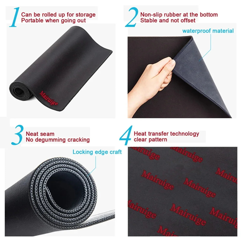 XXL Textured Anime Lines Mouse Pad Art Office Mat Large Computer Game Home Desk Pads Anti-Slip Gaming Keyboard Long Table Mats