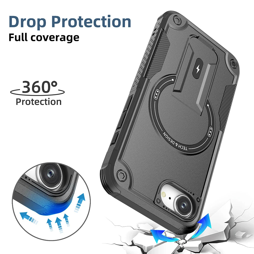 Armor Case for Iphone 16e Iphone16e 17 16 pro max 17 air 15 14 plus 12 13 pro Shockproof Mobile Phone Accessories Stand Cases