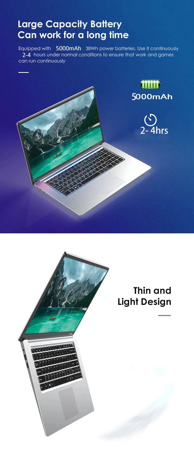 2024 Cheap 14 Inch Ultra Thin Students Laptop Quad Core Windows 10 Notebook Laptops  WiFi Bluetooth for Russian & Korea