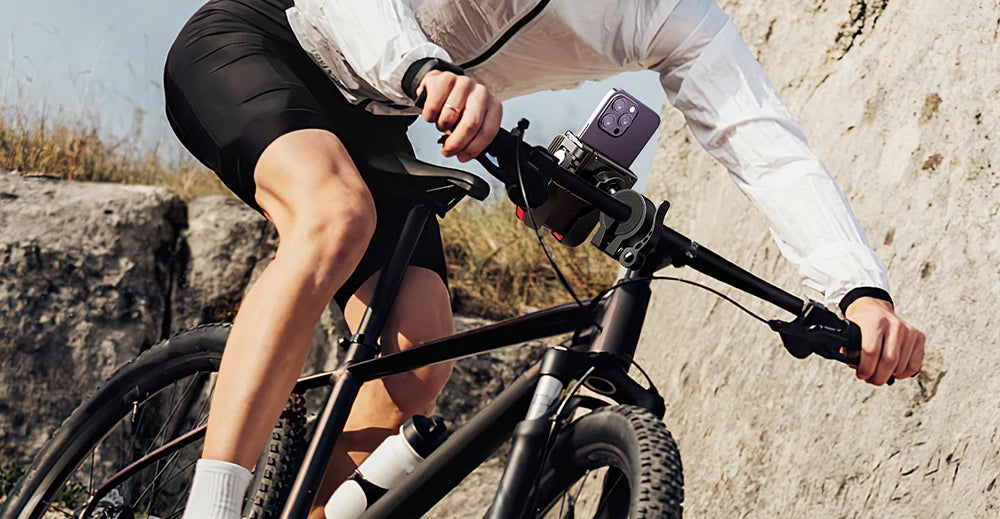 Joyroom Universal Motorcycle Phone Holder Half Enclosure Design Bike Bicycle Phone Mount Quick Lock For iPhone 4.7"-7" Phones