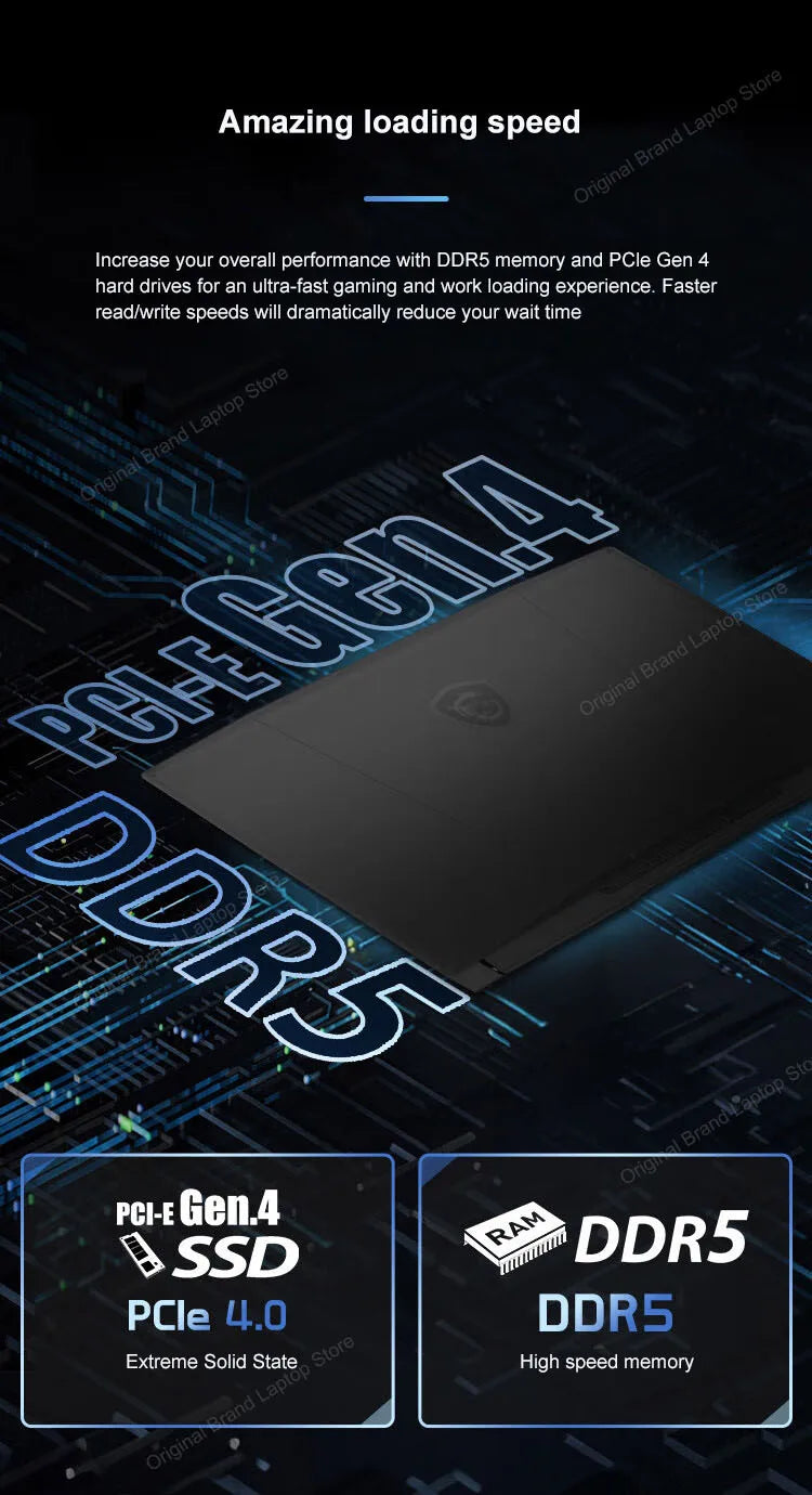 2024 MSI Katana A15 AI Laptop 15.6 Inch 2.5K QHD 165Hz IPS Screen Notebook AMD Ryzen R7-8845HS 32GB 1TB RTX4060 Gaming Computer