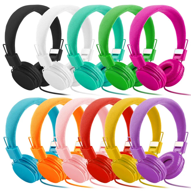Wholesale Cute Headphones with Microphone For Kids Dj Headband Earphone For Phone Support Music Headsets Fone De Ouvido Dropship