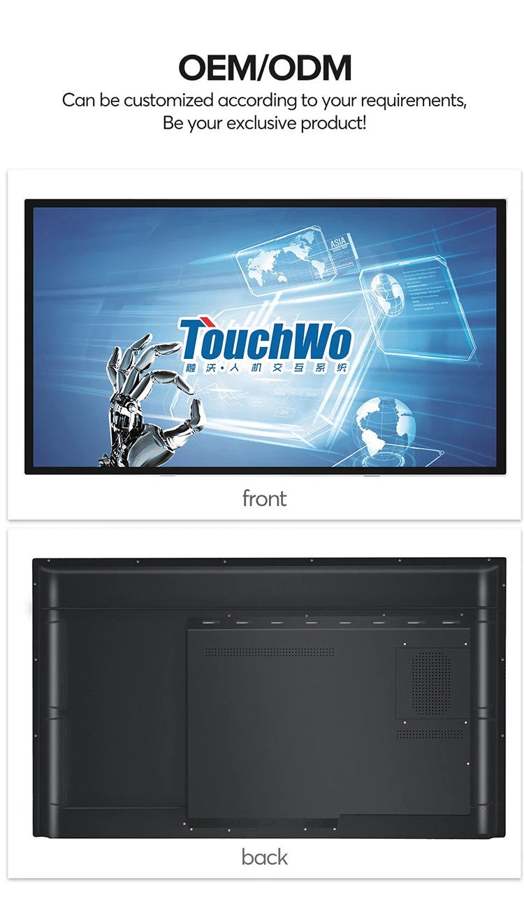TouchWo 32 43 55 65" Interactive Whiteboard Touchscreen Monitor,All-in-One Touch Computer Smart Board For Office Classroom