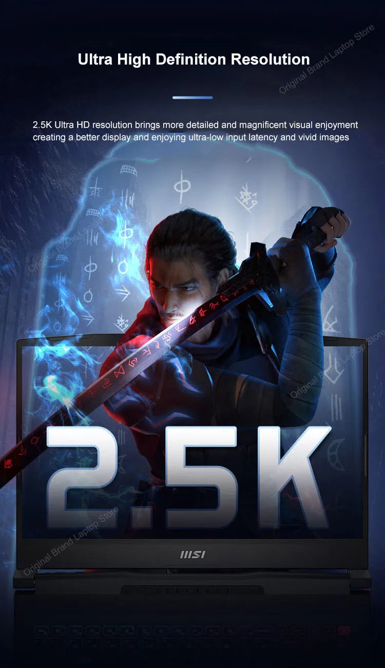 2024 MSI Katana A15 AI Laptop 15.6 Inch 2.5K QHD 165Hz IPS Screen Notebook AMD Ryzen R7-8845HS 32GB 1TB RTX4060 Gaming Computer
